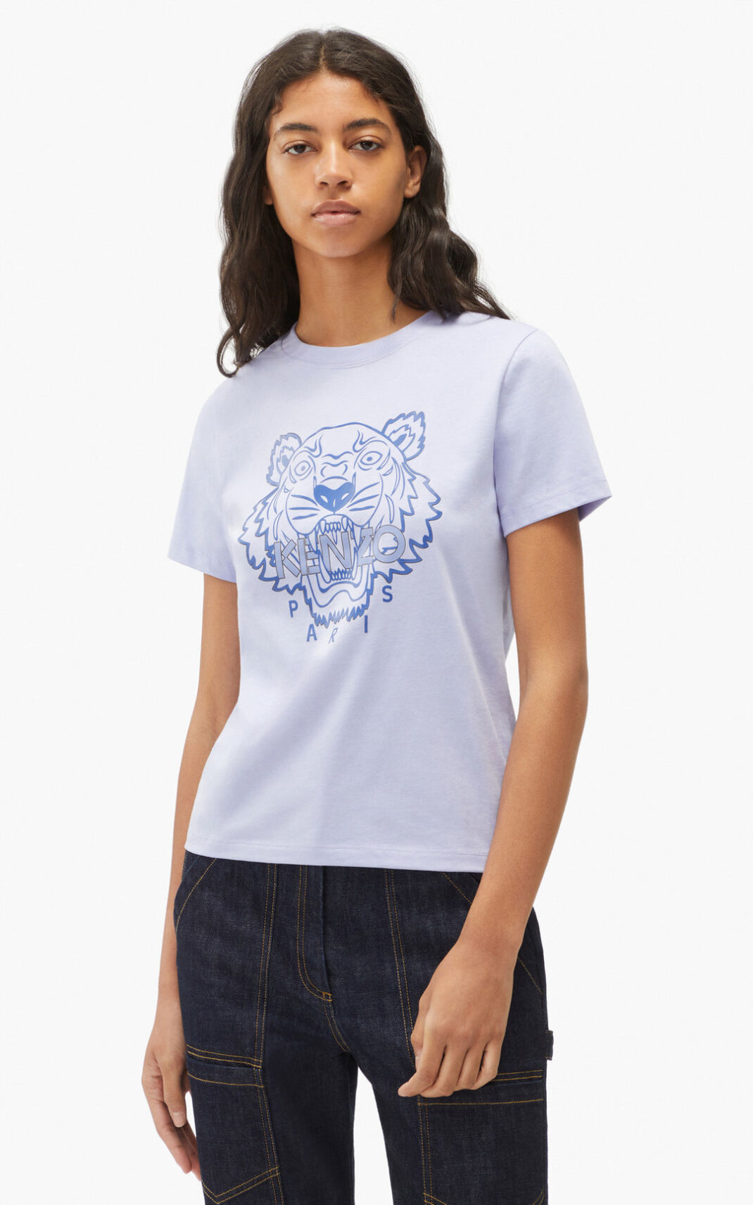 Kenzo The Invierno Capsule Tiger Camisetas Mujer Azules Claro | 2957368-UV